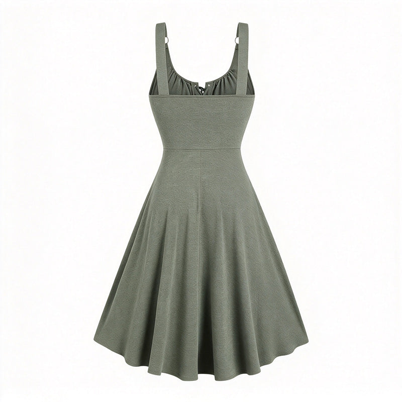 Ruched Tie Front Dress