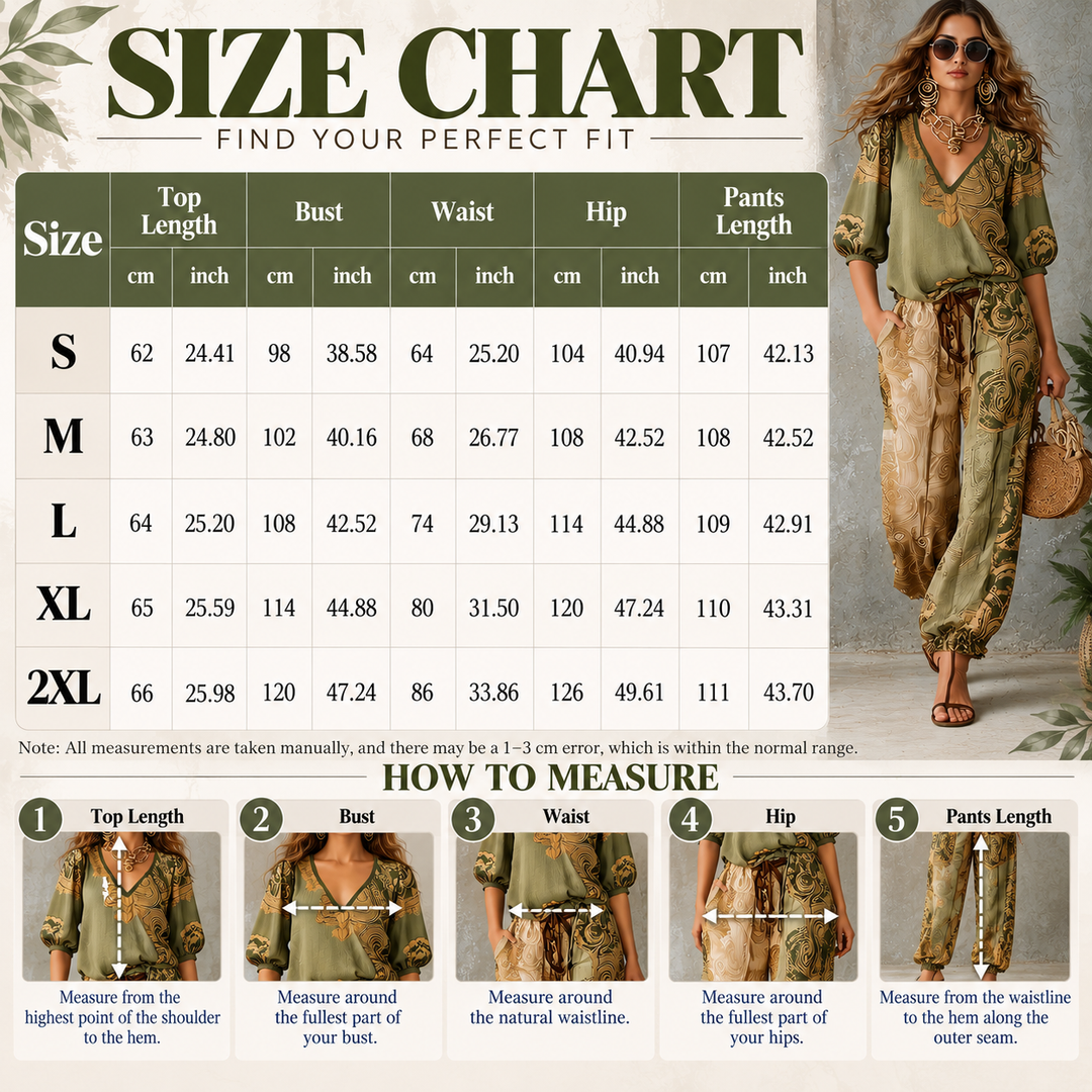 Relaxed Fit Bohemian Pants Set