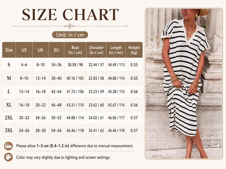 Striped Knit Polo Dress