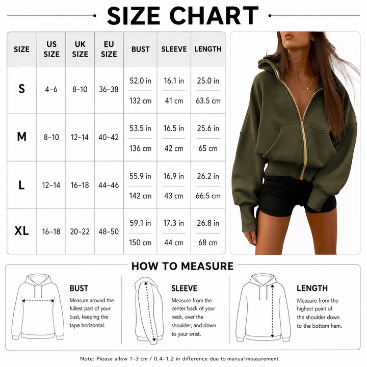Cropped Zip-Up Hoodie