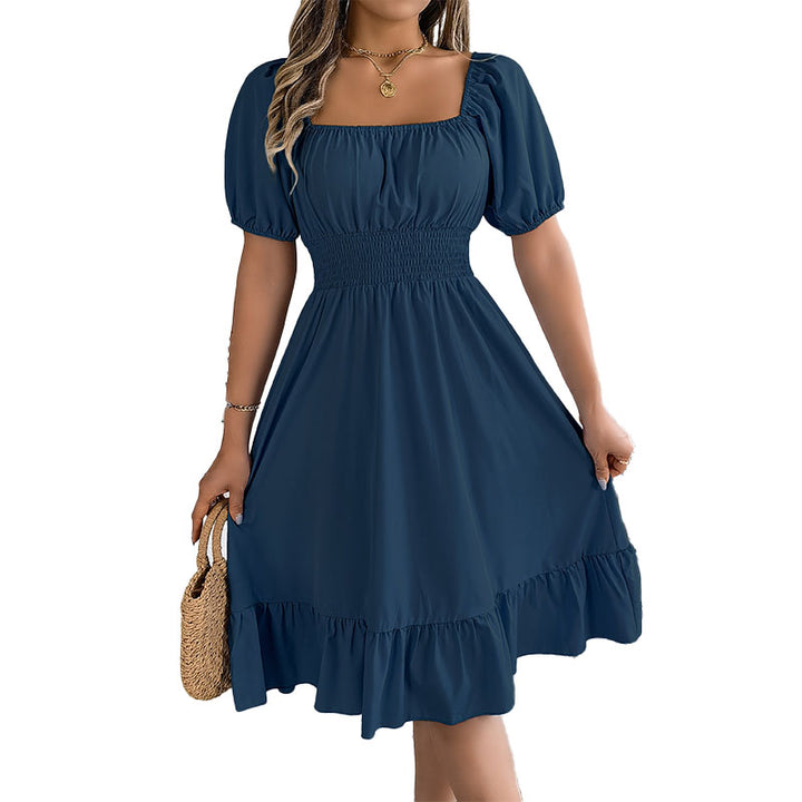 Elegant Square Neck Midi Dress