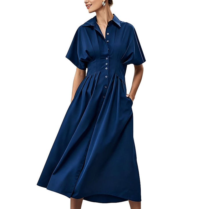 Button Front Midi Shirt Dress