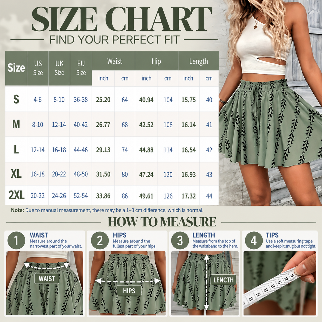 Flowy Printed Skirt Shorts