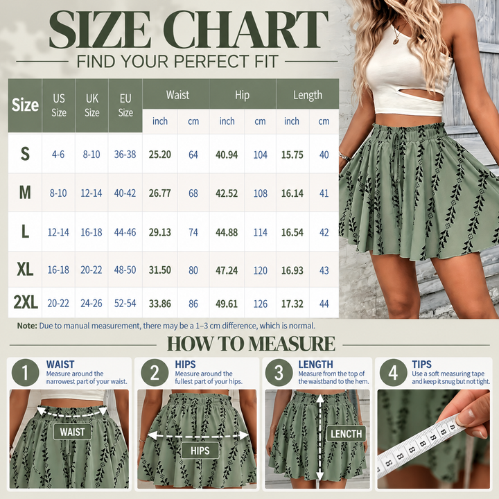 Flowy Printed Skirt Shorts