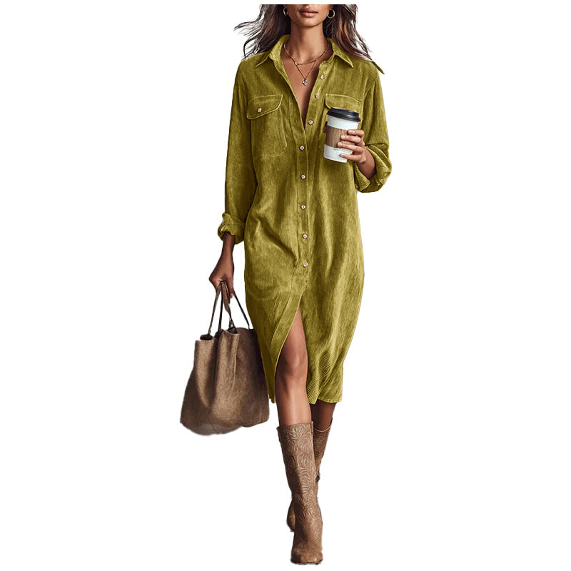 Corduroy Shirt Dress