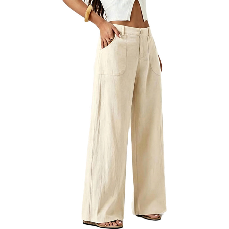 High Waist Wide Leg Linen Pants