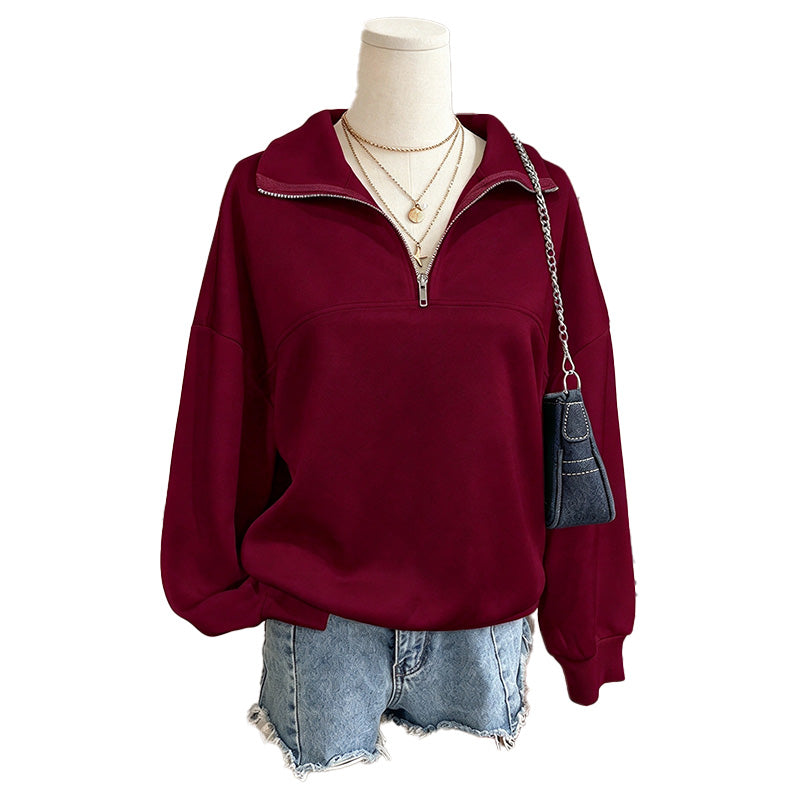 Half-Zip Relaxed Sweatshirt