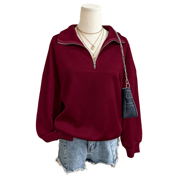 Half-Zip Relaxed Sweatshirt