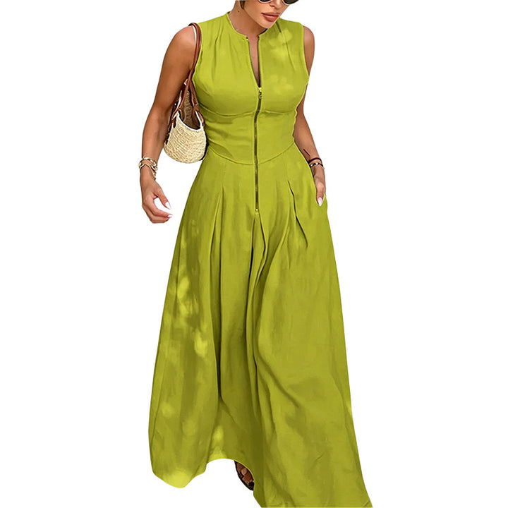 Zip Front Maxi Dress