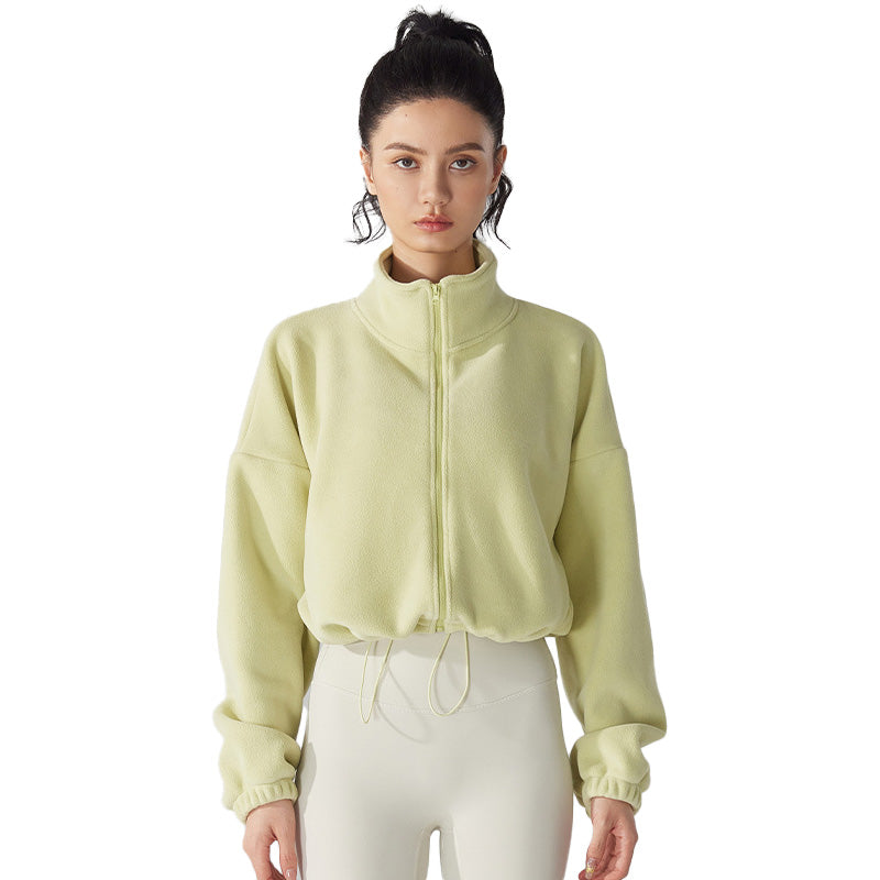Cropped Fleece Zip-Up Jacket