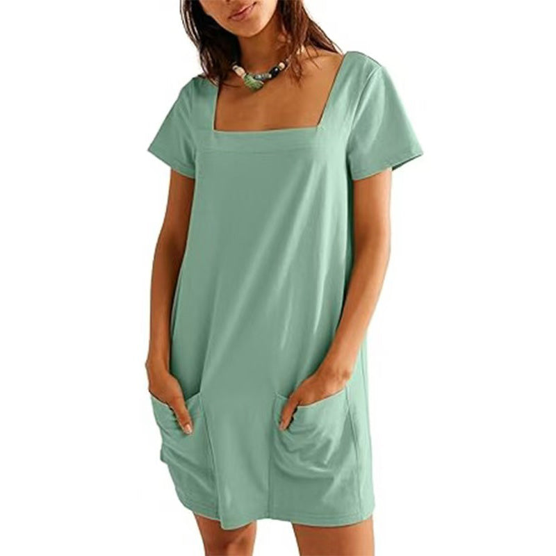 Casual Pocket Shift Dress