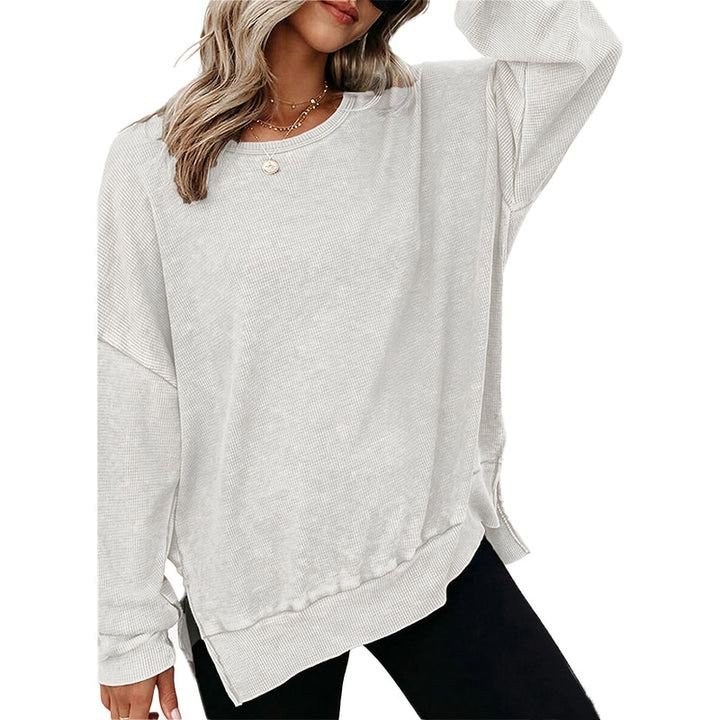 Washed Waffle Knit Pullover