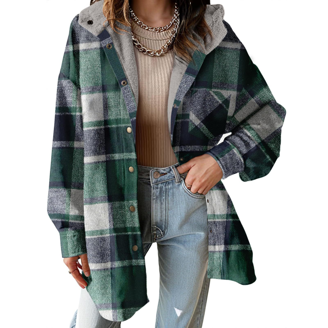 Casual Flannel-Inspired Shirt Jacket