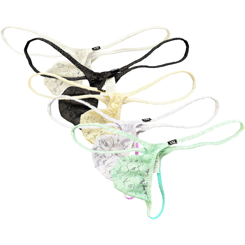 Men's Low-Rise Floral Lace Thong