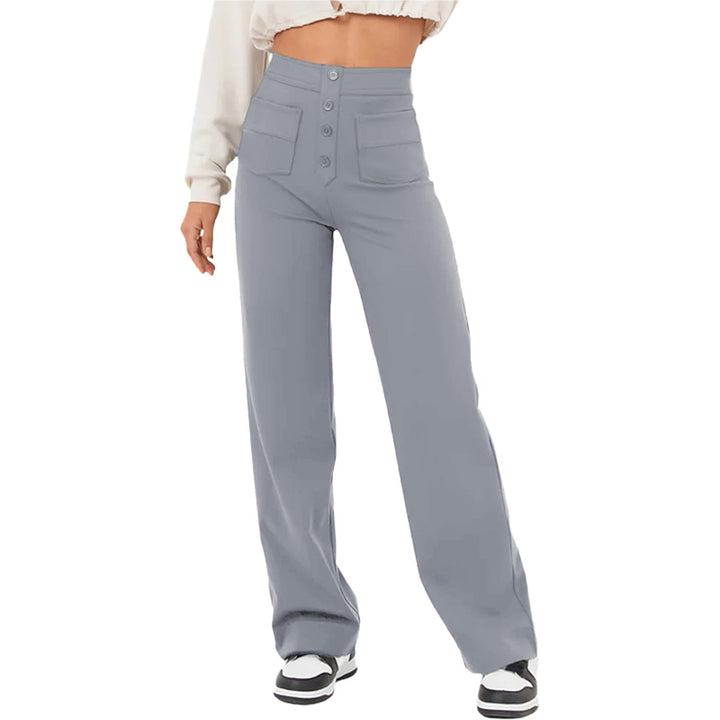 High Waist Button Front Pants