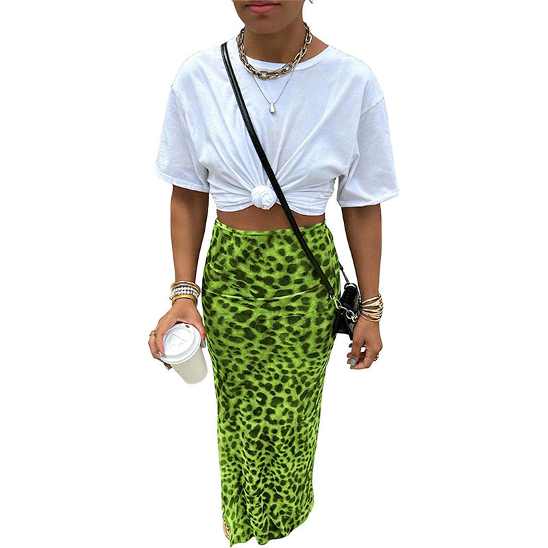 Relaxed Leopard Print Skirt
