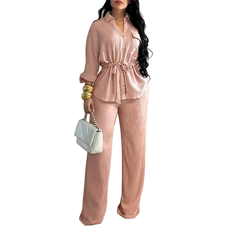 Relaxed Pleated Two Piece Set