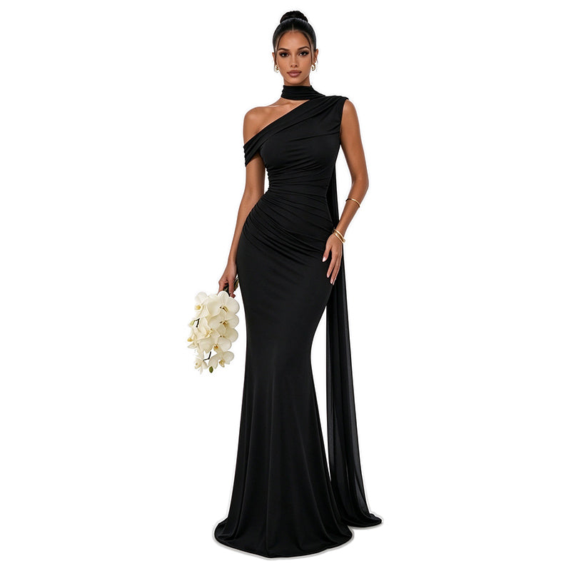 One Shoulder Bodycon Maxi Dress
