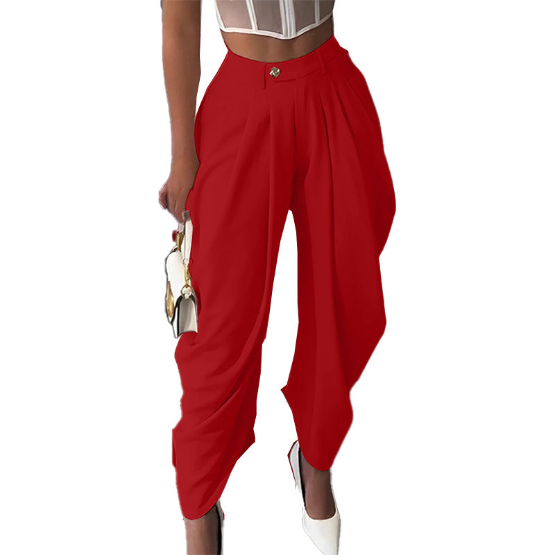 High Waisted Pleated Wide Leg Pants