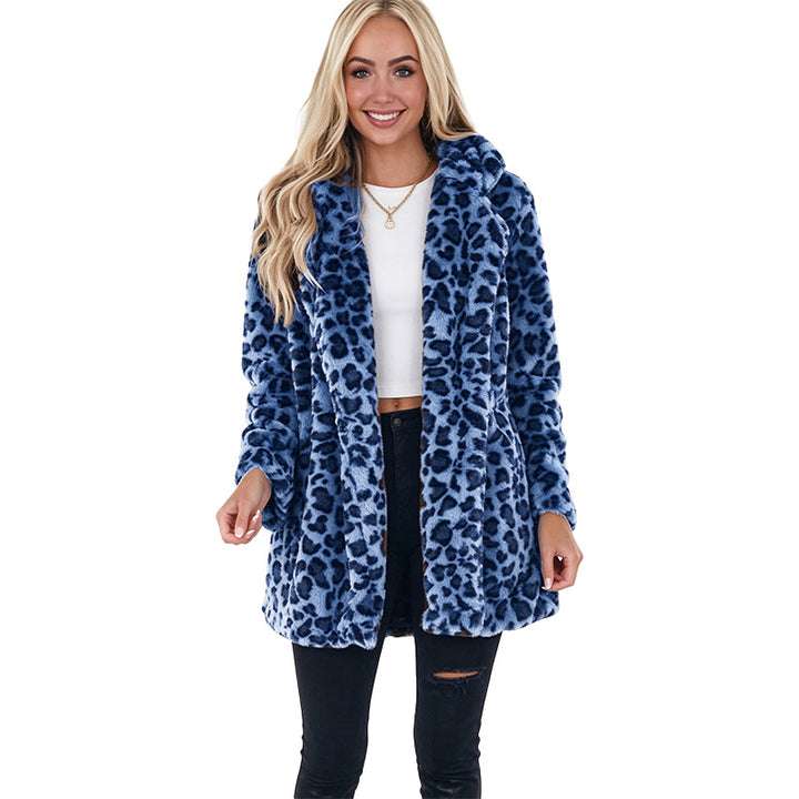 Leopard Print Faux Fur Coat