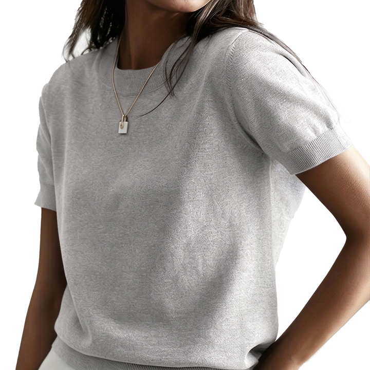 Relaxed Short Sleeve Knit Top