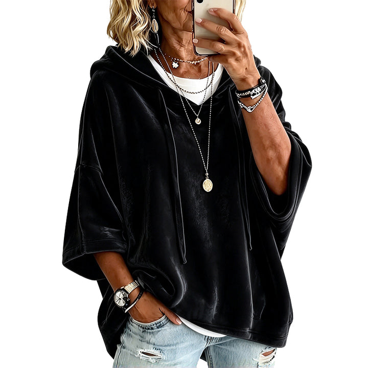 Casual Velvet Hooded Sweatshirt