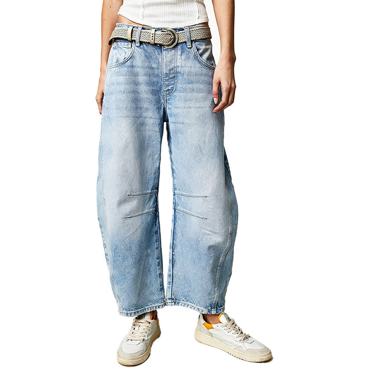 Vintage Wash Barrel Jeans