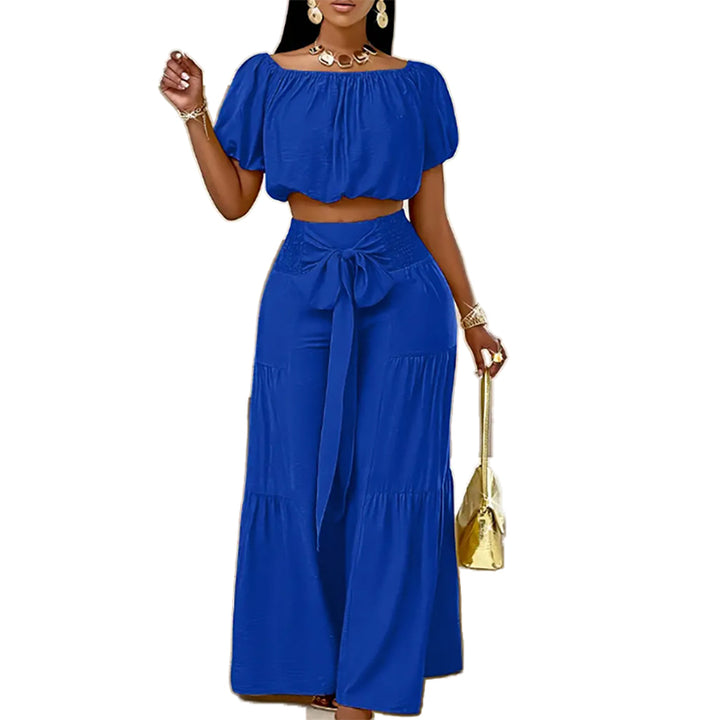 Off Shoulder Wide Leg Two Piece Set