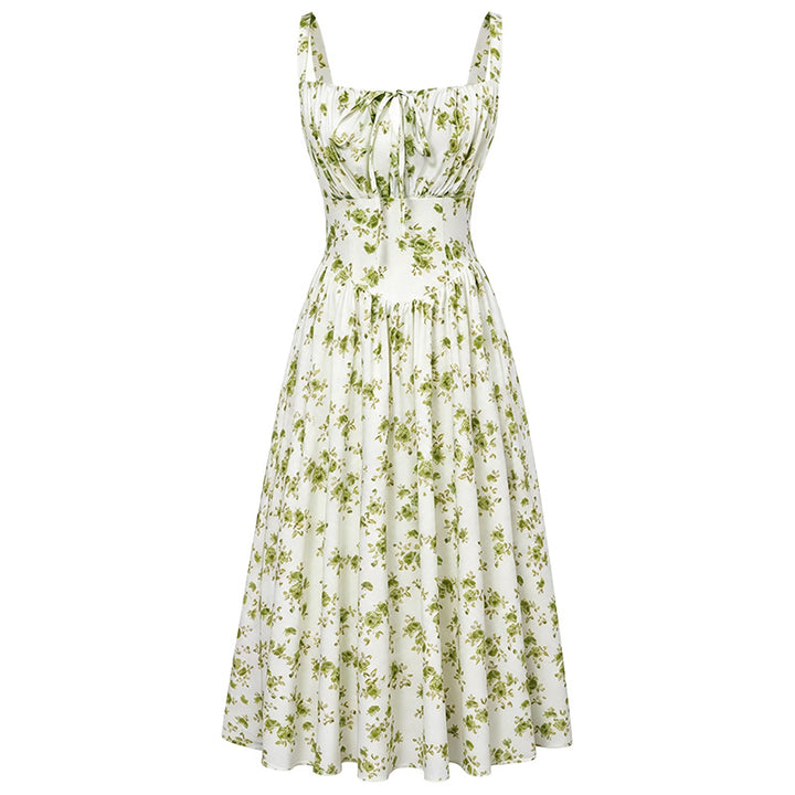 Floral Print Corset Midi Dress