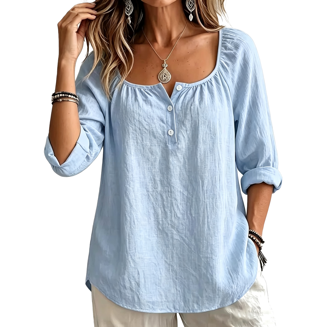 Square Neck Casual Blouse