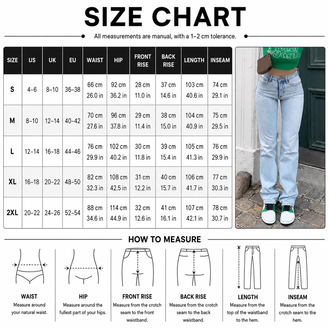 High Rise Straight Leg Jeans