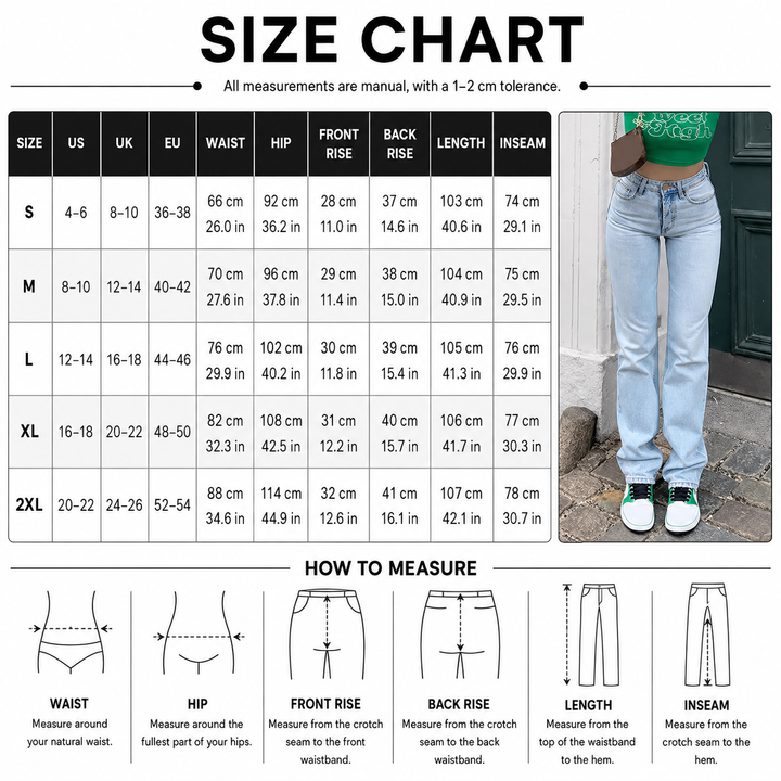 High Rise Straight Leg Jeans