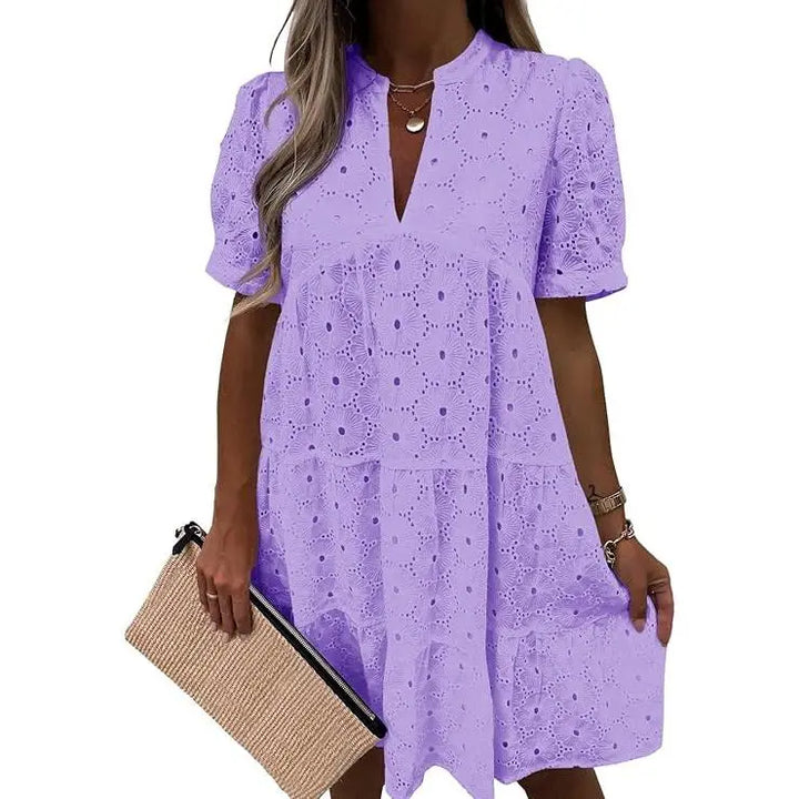 Eyelet Lace Mini Dress