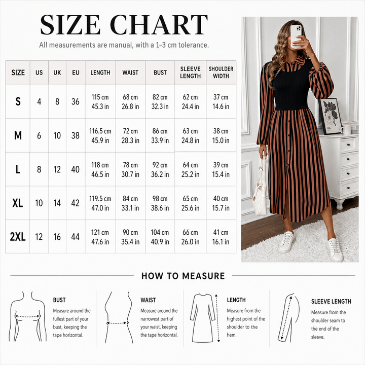 Striped Layered Midi Dress