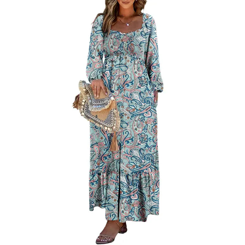 Floral Button Midi Dress