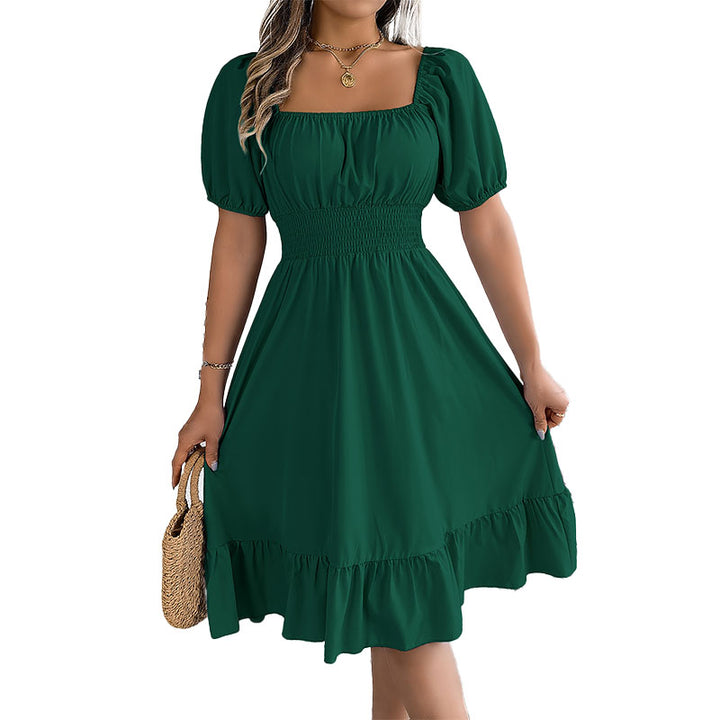 Elegant Square Neck Midi Dress