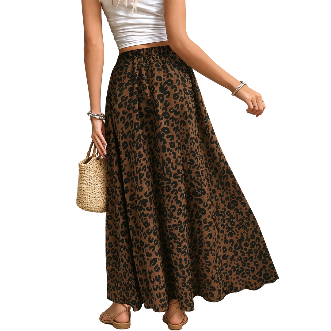 High-Waisted Bohemian Maxi Skirt
