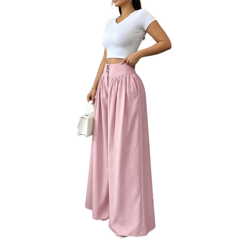 High Waist Pleated Wide Leg Pants