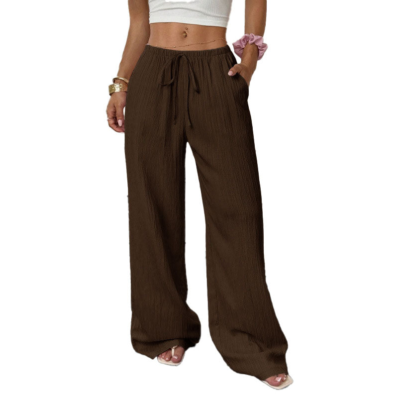 Relaxed Drawstring Wide Leg Pants