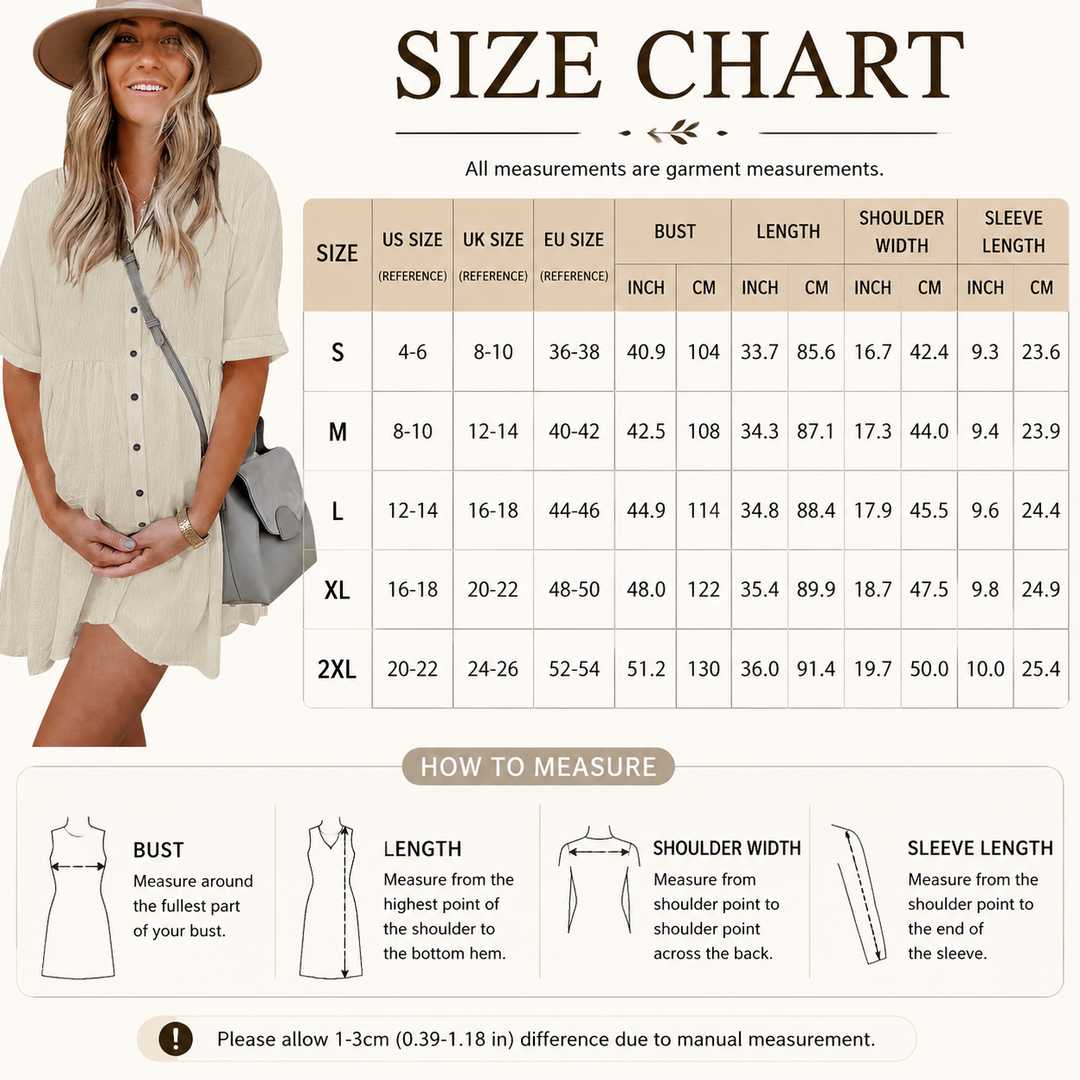 Casual Button Front Mini Shirt Dress