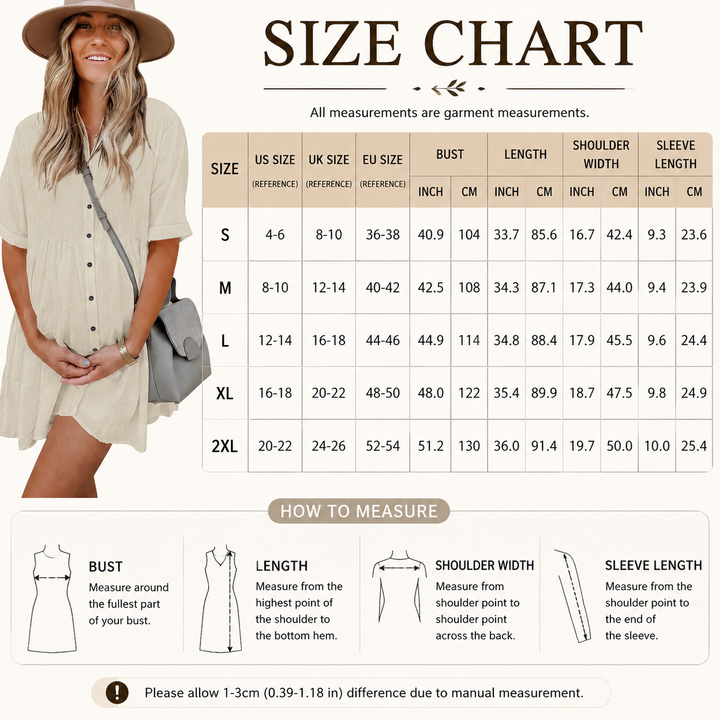 Casual Button Front Mini Shirt Dress