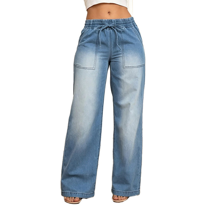 Relaxed Drawstring Wide Leg Pants