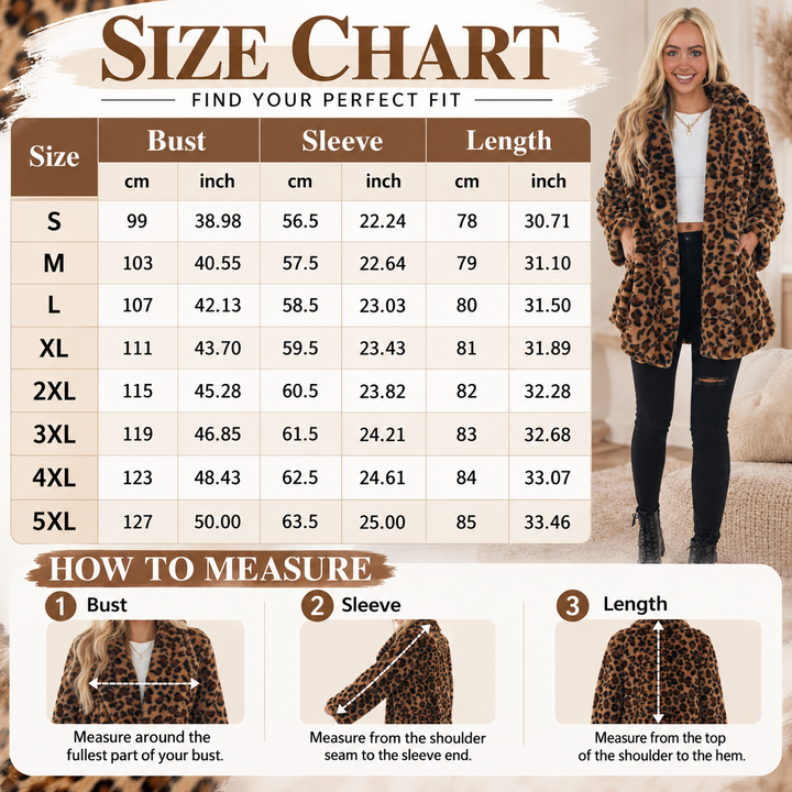 Leopard Print Faux Fur Coat
