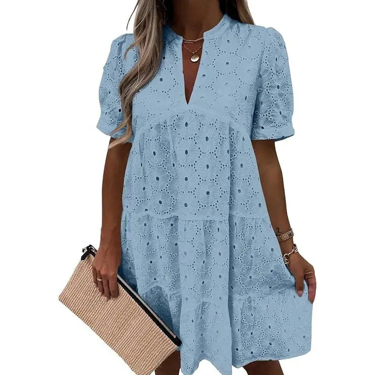 Eyelet Lace Mini Dress