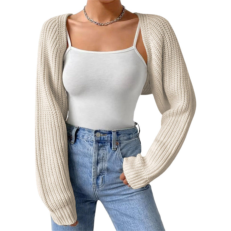 Cropped Chunky Knit Cardigan