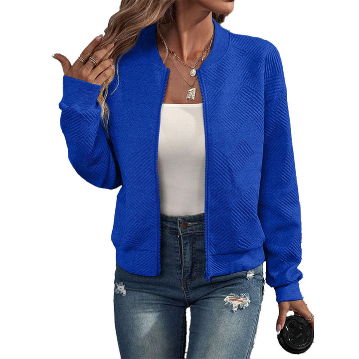 Textured Zip-Up Knit Jacket
