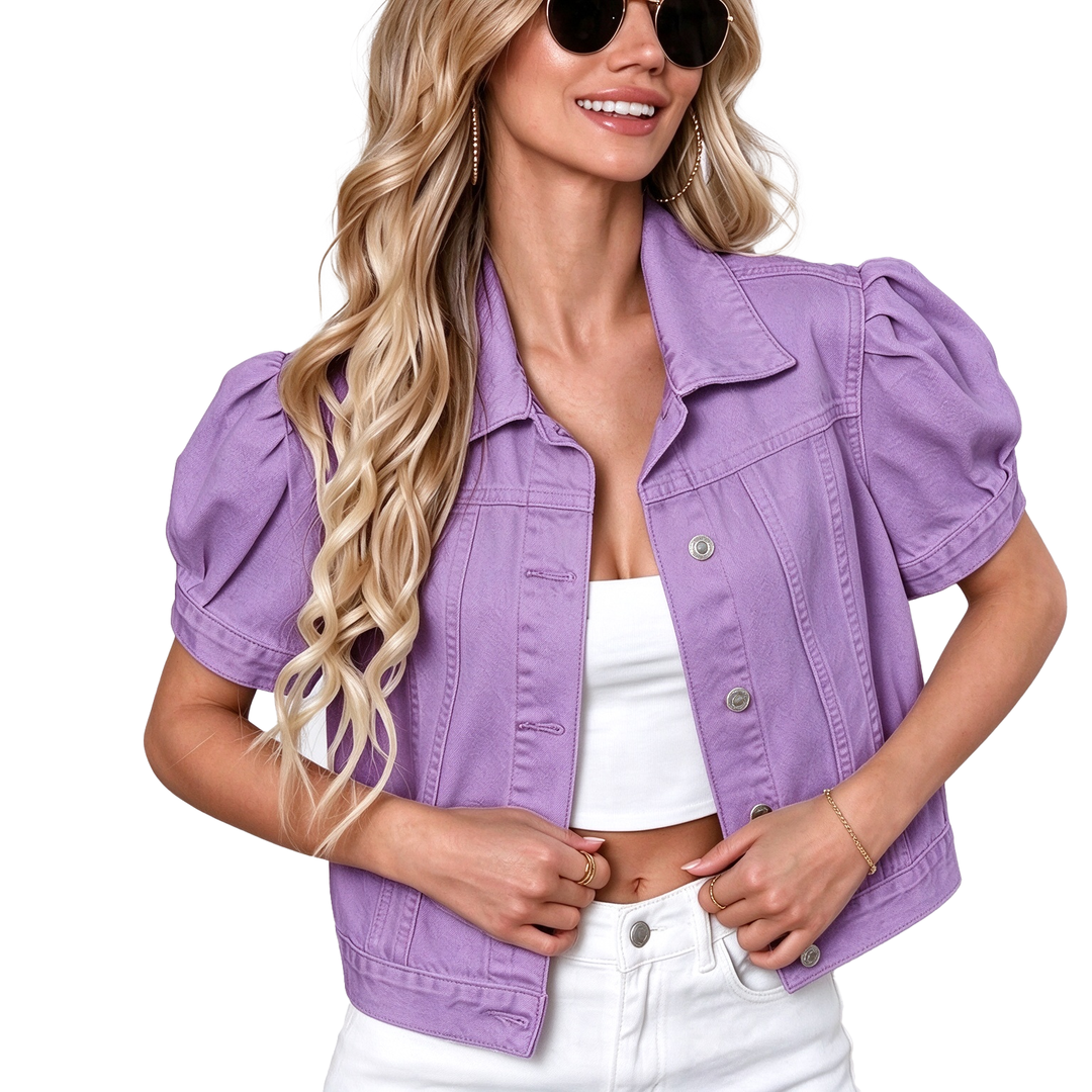 Puff Sleeve Denim Jacket
