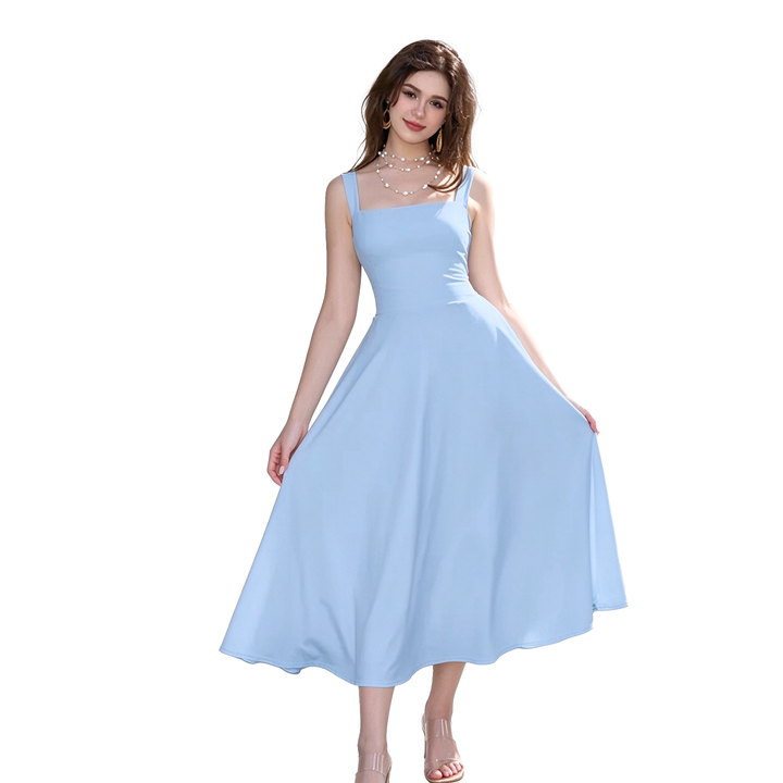 Square Neck Midi Dress