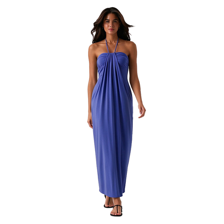 Backless Halter Maxi Dress