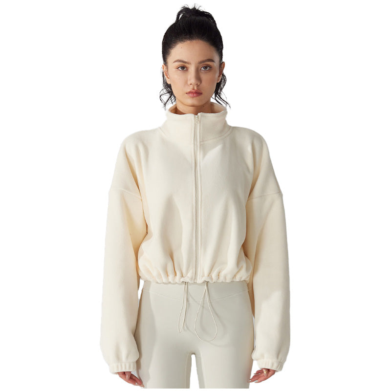Cropped Fleece Zip-Up Jacket